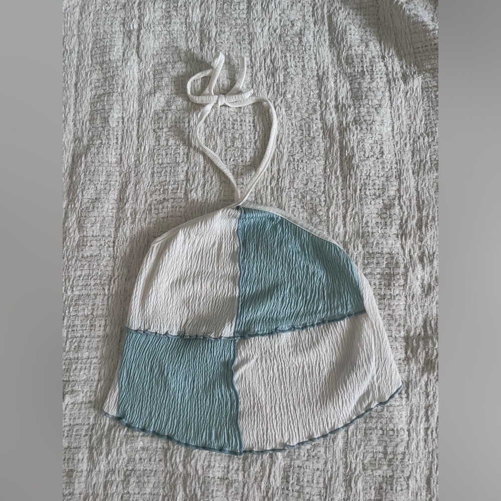 Juliana’s boutique blue and white tie top